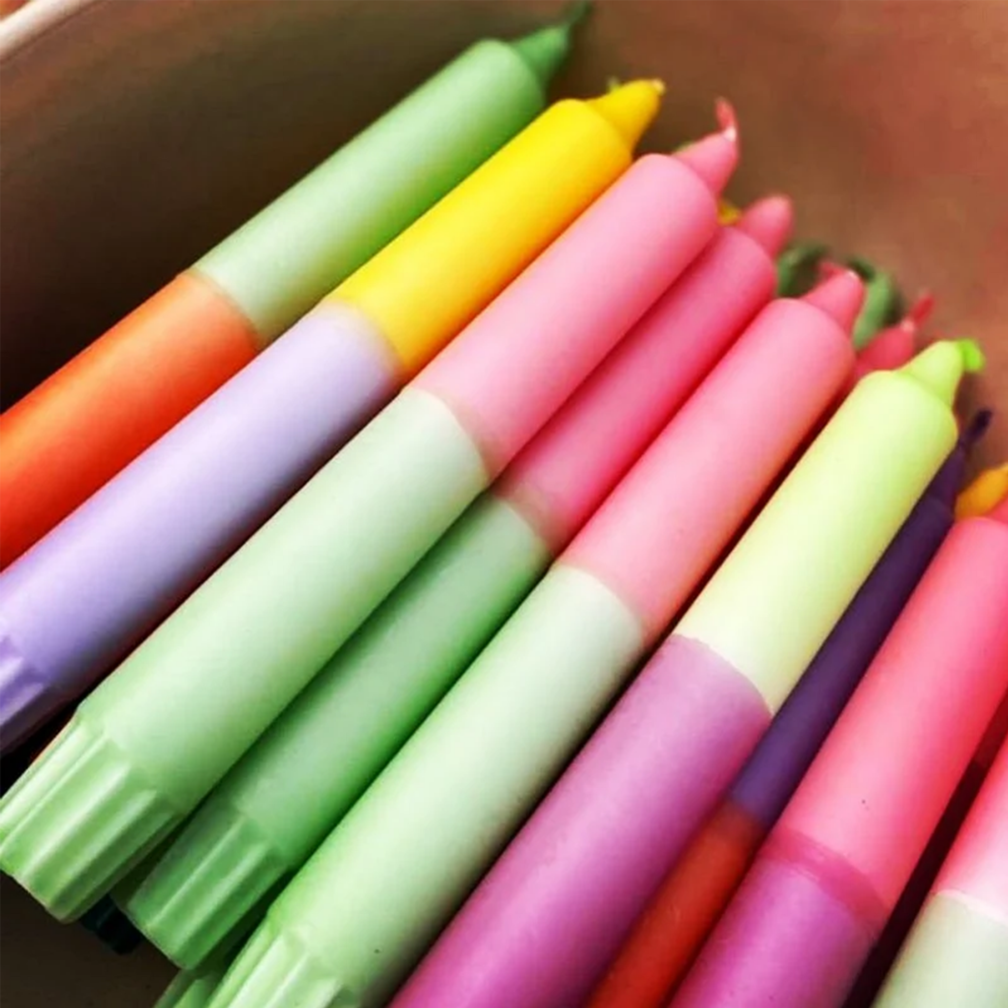 Dippy Neon collectie – Handgemaakte Dip-Dye Kaarsen